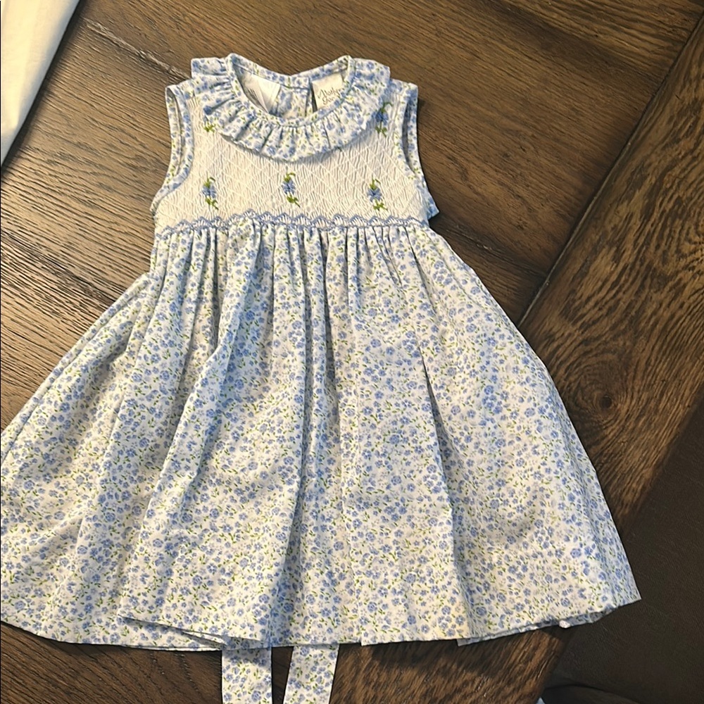 Floral Blue and White Kids Dress